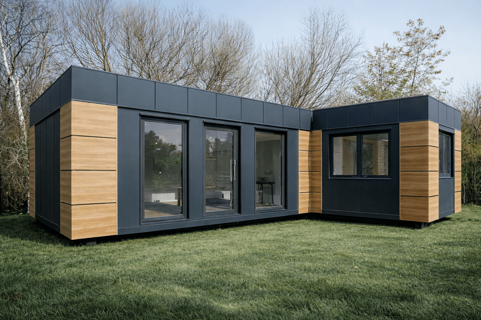 Klubépület üveghomlokzattal az EKO-PARKban